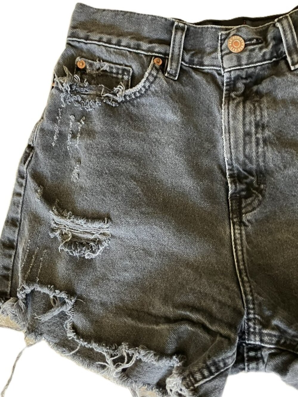BDG Urban Outfitters A-Line Denim Shorts Women's Size 26 Grey Distressed Cutoff - Picture 6 of 13